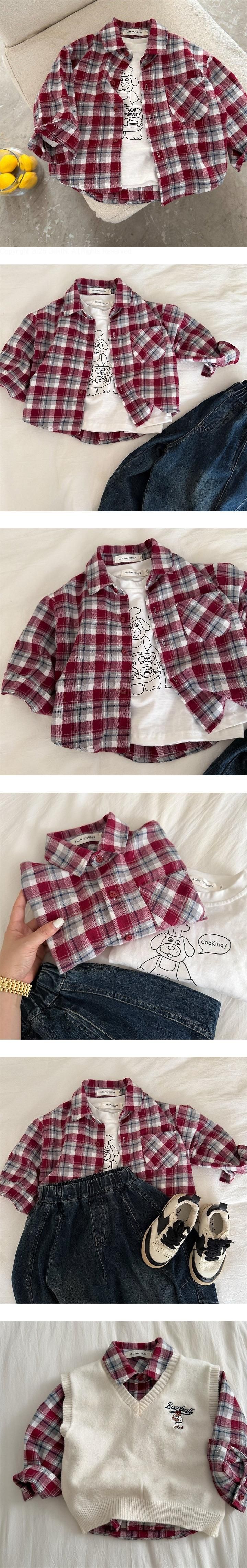 Pocket Check Red Shirt by Ante J for Child - view 1