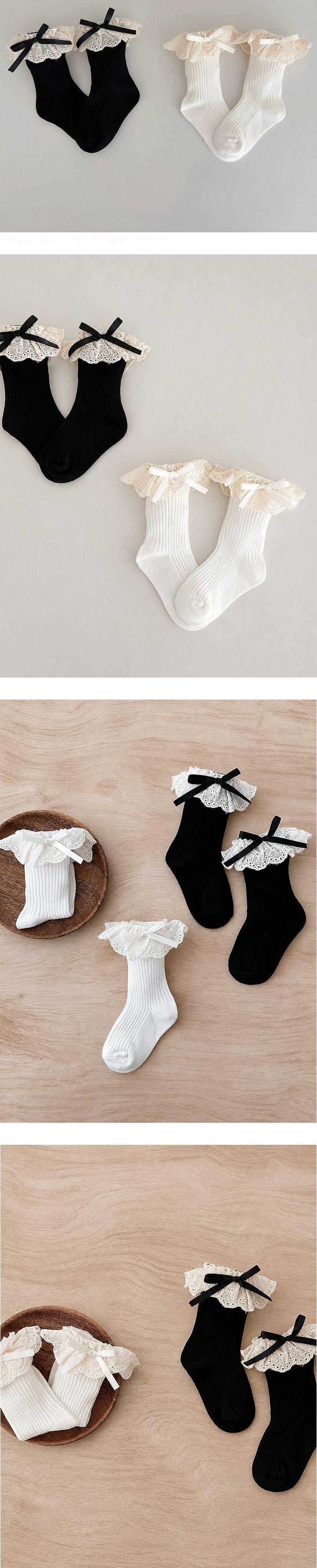 Two Color Ribbon Socks Set by Ante J for Child - view 1