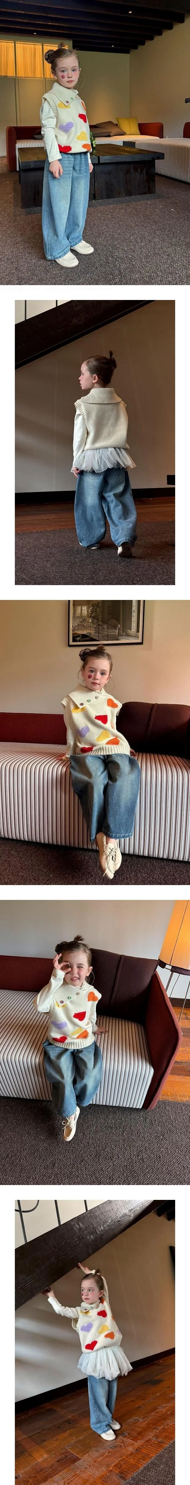 Simple Loose Denim Pants by Ante J for Child - view 1