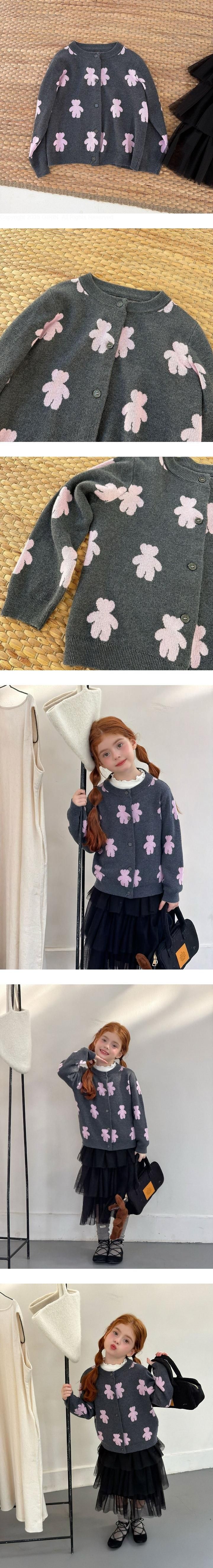 Pink Bear Cardigan by Ante J for Child - view 1