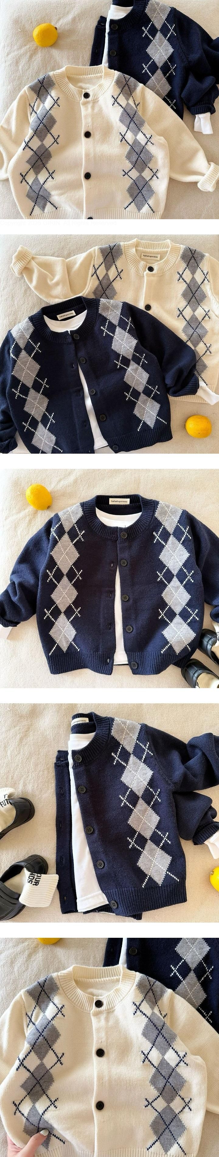 Argyle Classic Cardigan by Ante J for Child - view 1