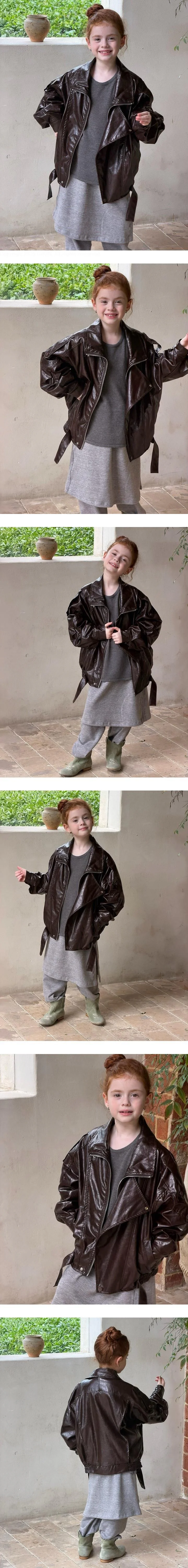 Recen Loose Leather Jacket by Ante J for Child - view 1