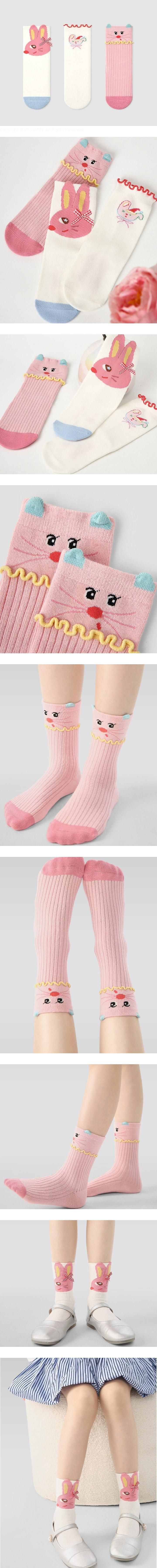 Cute Pink Rabbit Socks Set by Ante J for Child - view 1