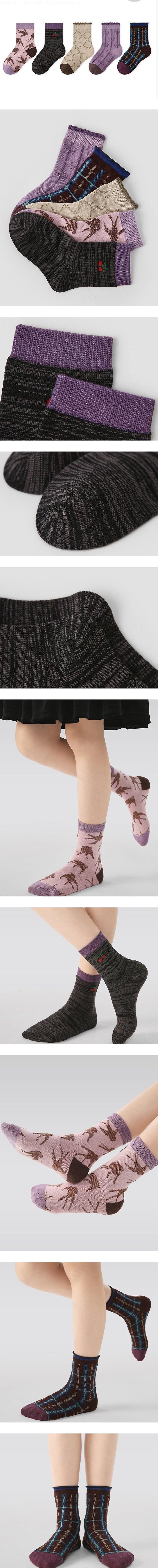Purple Ribbon Cherry Socks Set by Ante J for Child - view 1