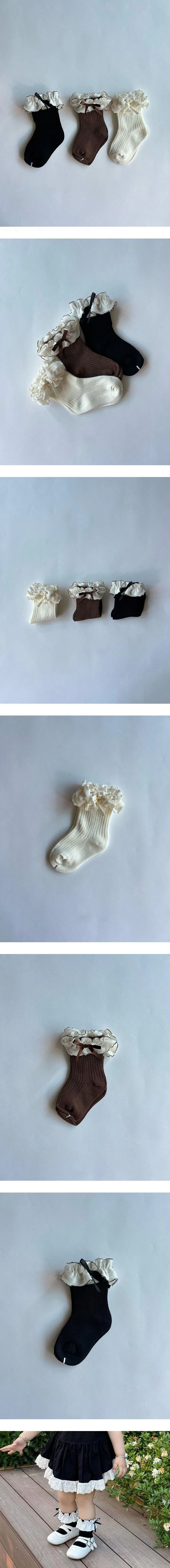 Lace Ribbon Socks Set by Ante J for Child - view 1