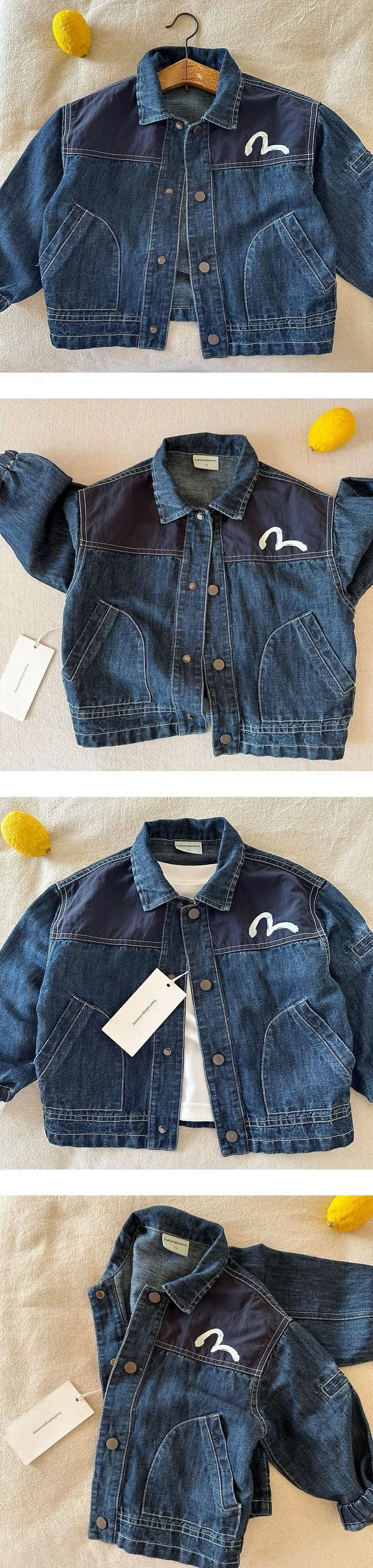 Alphabet Colorblock Denim Jacket by Ante J for Child - view 1