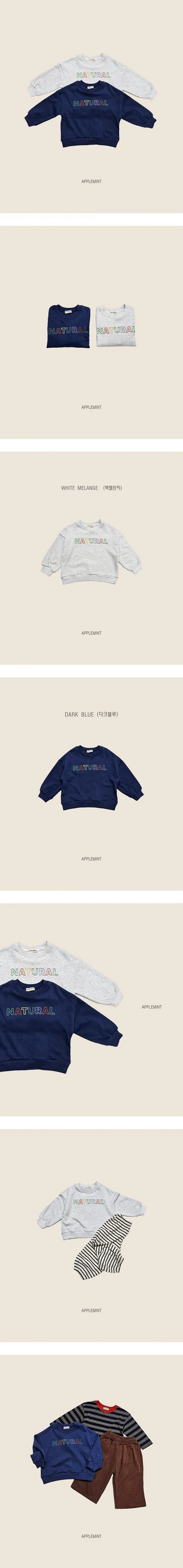 Natural Embroidery Sweatshirt by Applemint for Child - view 1