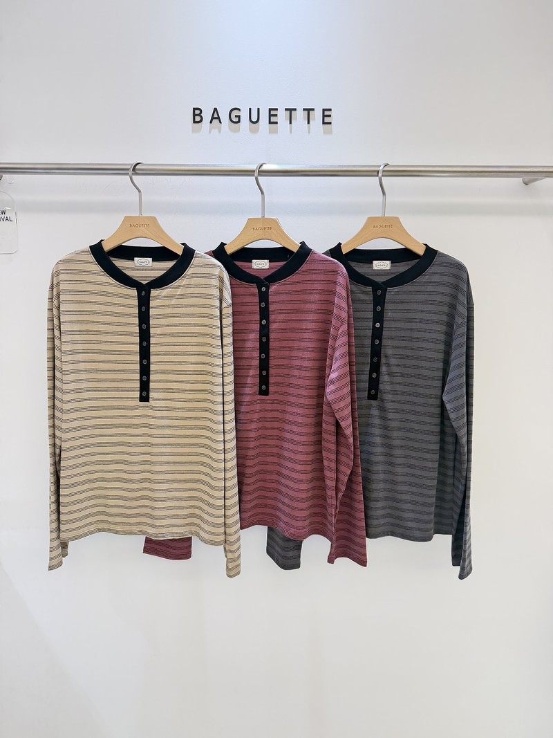 Stripe Button Tee by Baguette for Women - view 1