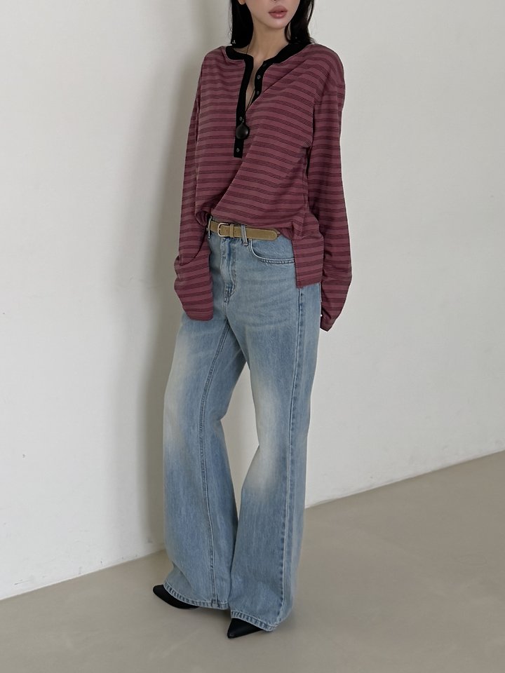 Stripe Button Tee by Baguette for Women - view 11