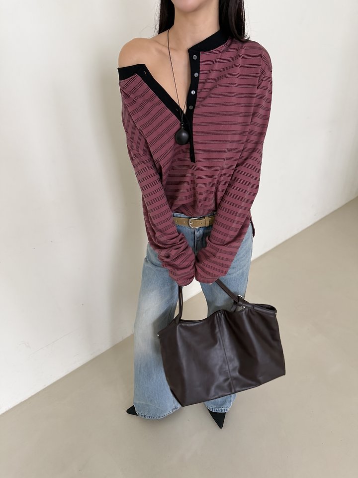 Stripe Button Tee by Baguette for Women - view 9