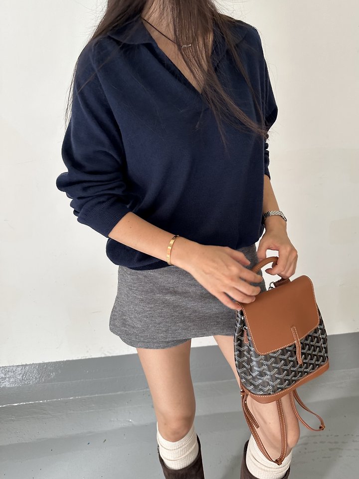 Wool Collar Knit Pullover by Baguette for Women - view 3