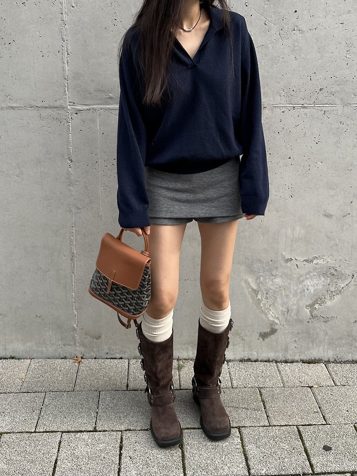 Wool Collar Knit Pullover by Baguette for Women - view 5