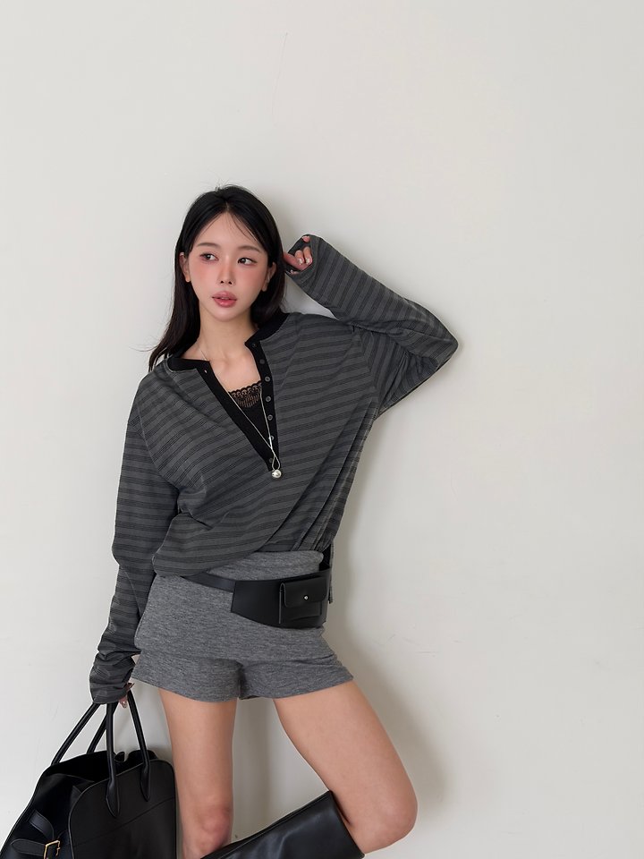 Stripe Button Tee by Baguette for Women - view 2