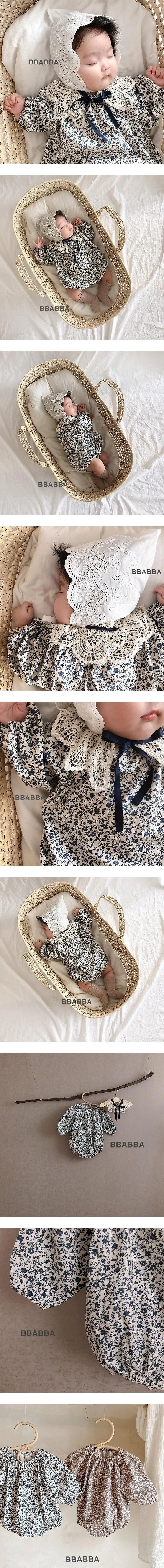 Navy Flower Romper by BBABBA for Baby - view 1
