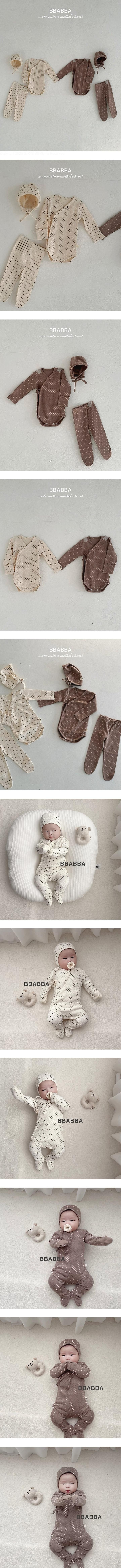 Infant Dot Set (Suit - Leggings - Bonnet) by BBABBA for Baby - view 1