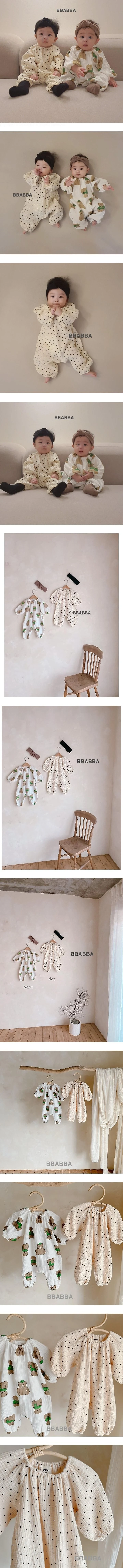 Dot Long - Bear Long Romper by BBABBA for Baby - view 1