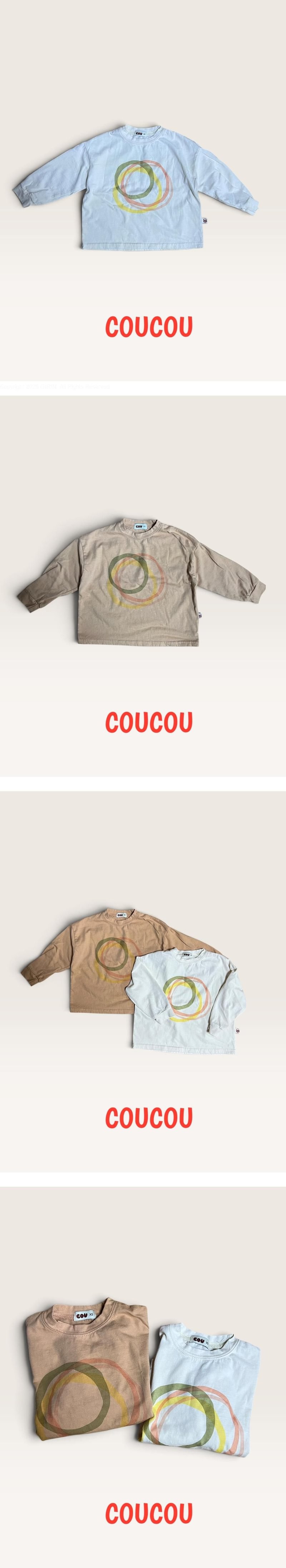 Multi Circle Rib Trim Tee by Cou Cou for Child - view 1