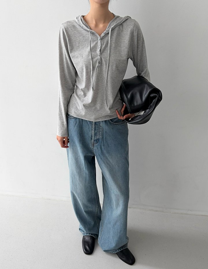 Single Button Hood Tee by Cover for Women - view 2