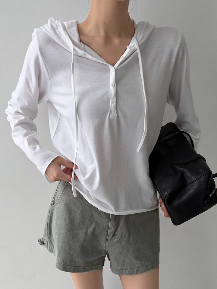 Single Button Hood Tee by Cover for Women - view 4