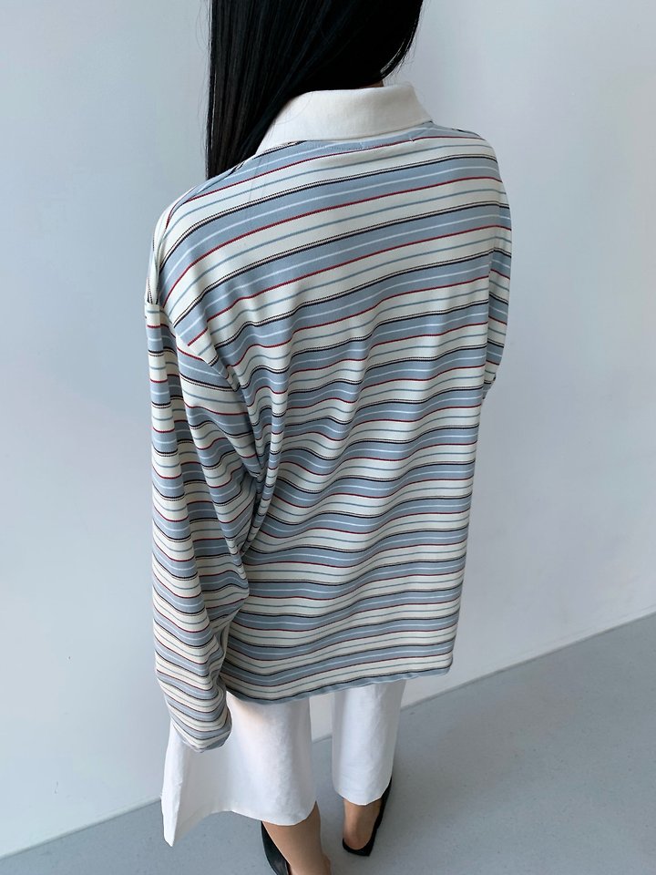 Tommy Stripe Collar Tee by Cover for Women - view 3