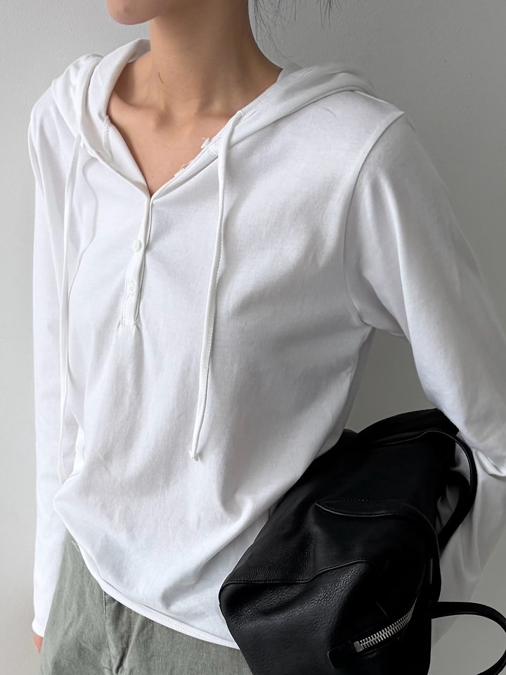 Single Button Hood Tee by Cover for Women - view 3