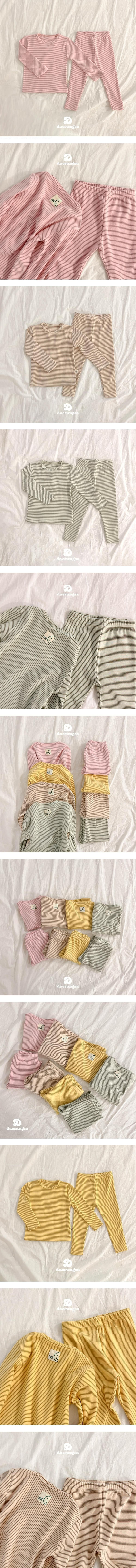 Peach Warm Striped Loungewear by Dae Sung Sa for Child - view 1