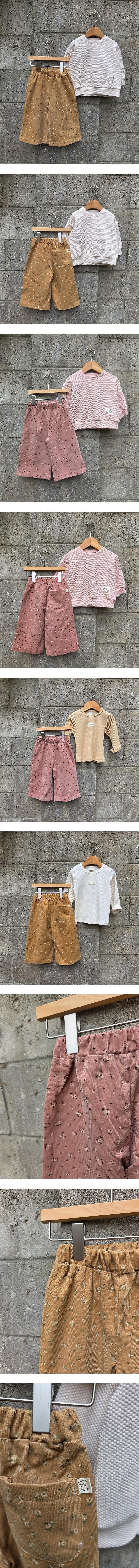 Corduroy Floral Wide Pants by Dazzling for Child - view 1