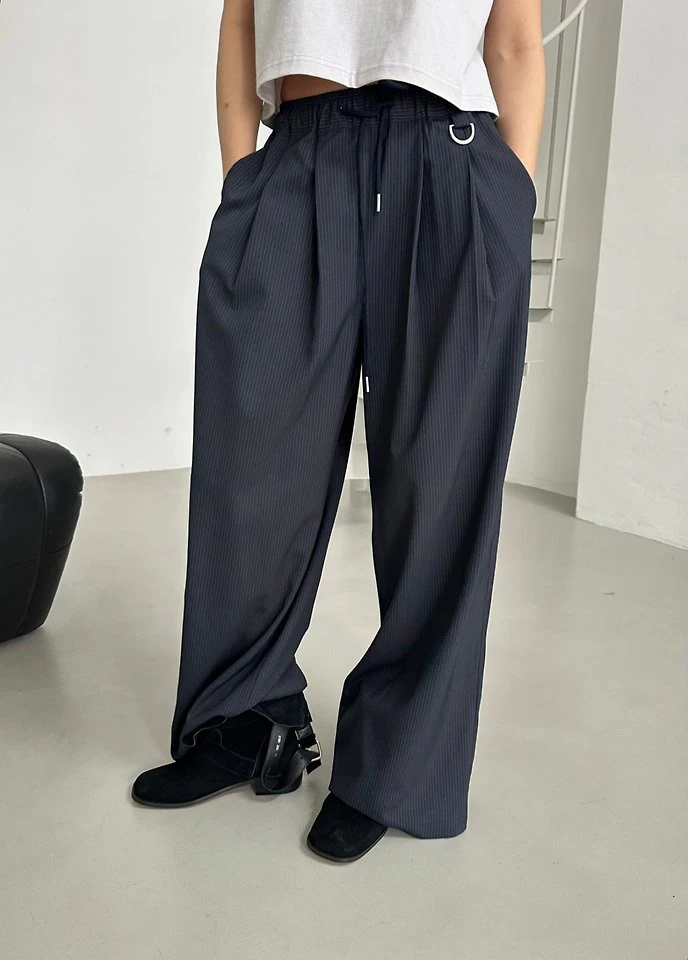 Striped Wide Pintuck Pants by Dress U for Women - view 9