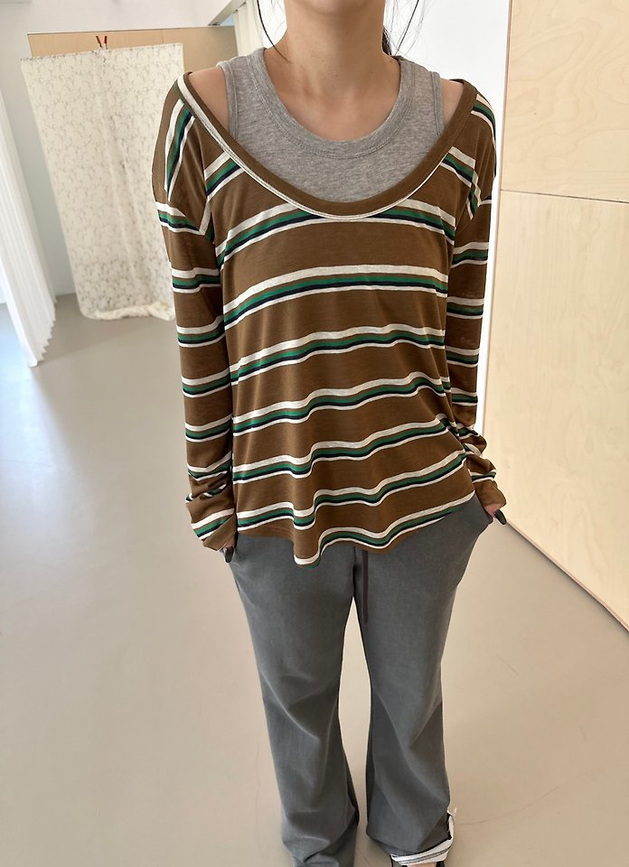 Hadden U-Neck Striped Tee by Dress U for Women - view 5