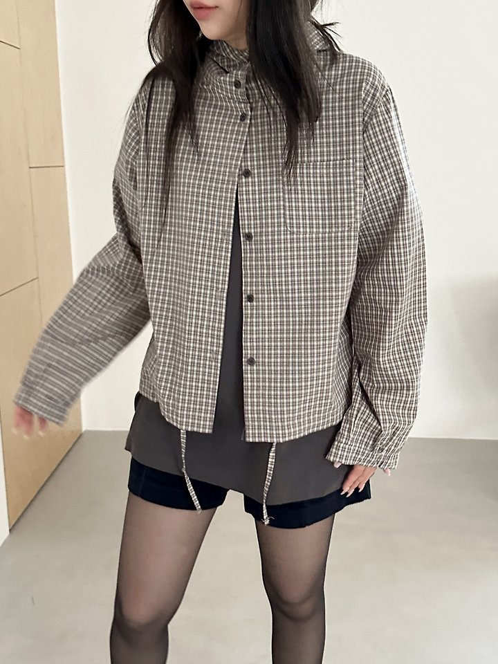 Check Hooded Shirt by Dress U for Women - view 10