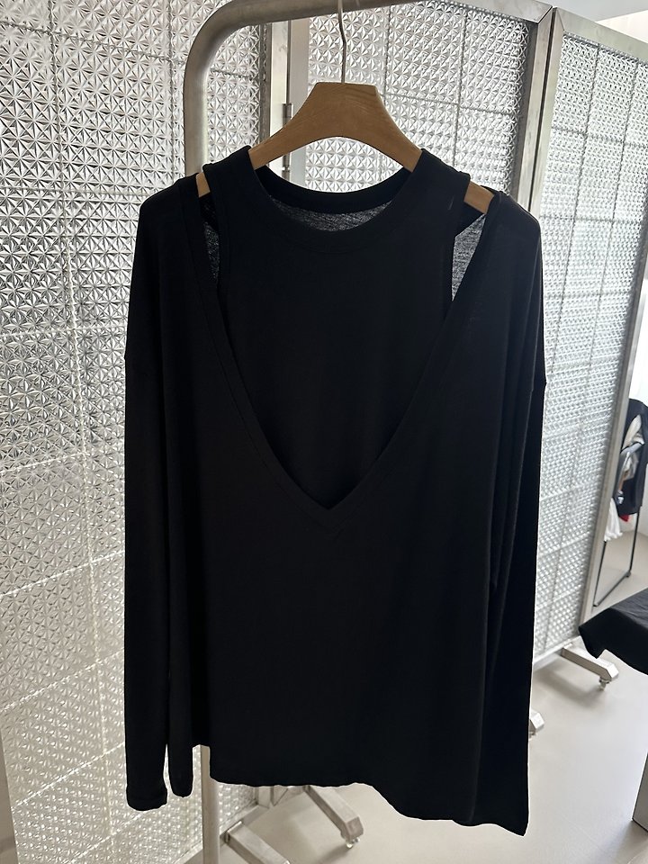 Moment Deep V-Neck Tee by Dress U for Women - view 2