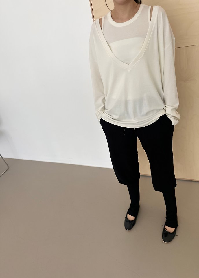 Moment Deep V-Neck Tee by Dress U for Women - view 8