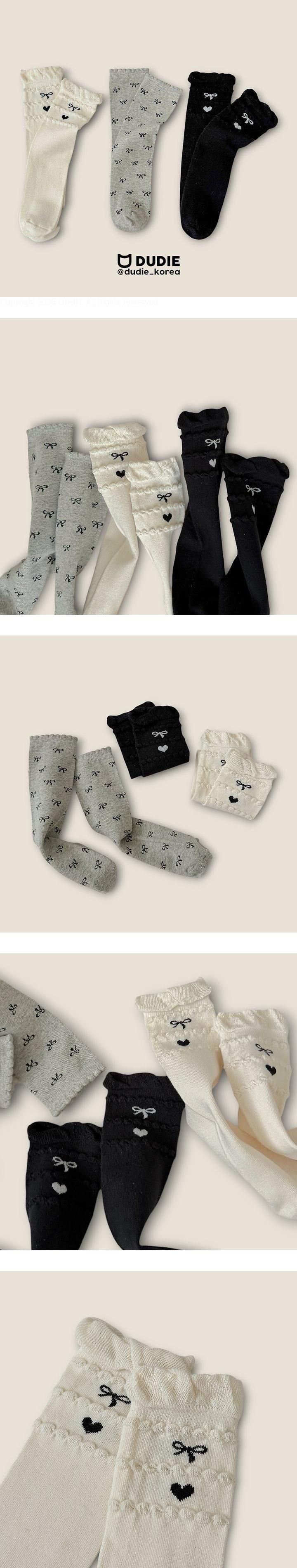 Heart Ribbon 3-Pack Socks Set by Dudie for Child - view 1