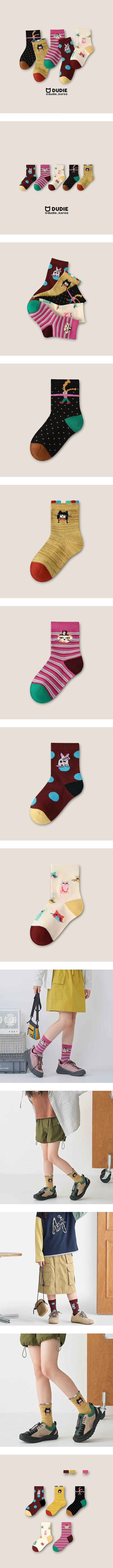 Long Long Nyang 5-Pack Socks Set by Dudie for Child - view 1