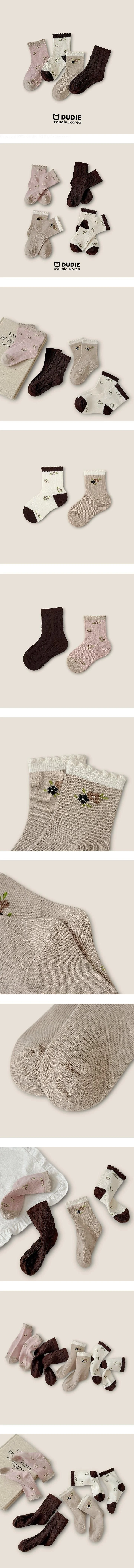 Huyu Flower 4-Pack Socks Set by Dudie for Child - view 1
