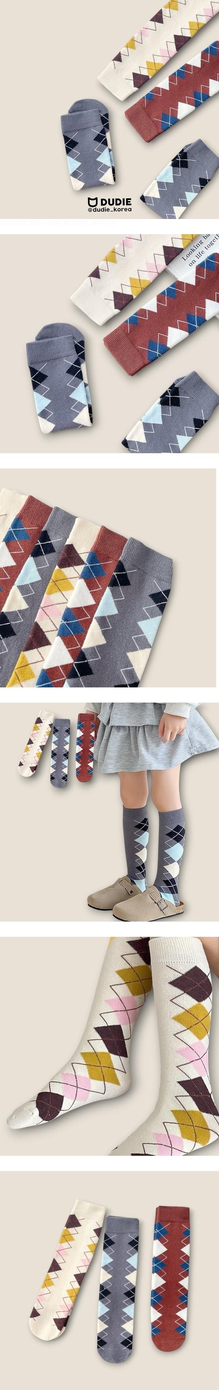 Argyle 3-Pack Socks Set by Dudie for Child - view 1
