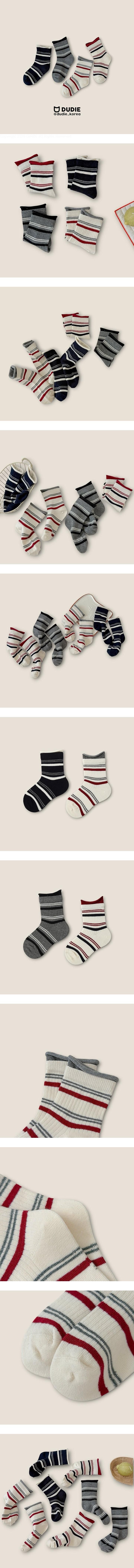 Two Stripes 4-Pack Socks Set by Dudie for Child - view 1