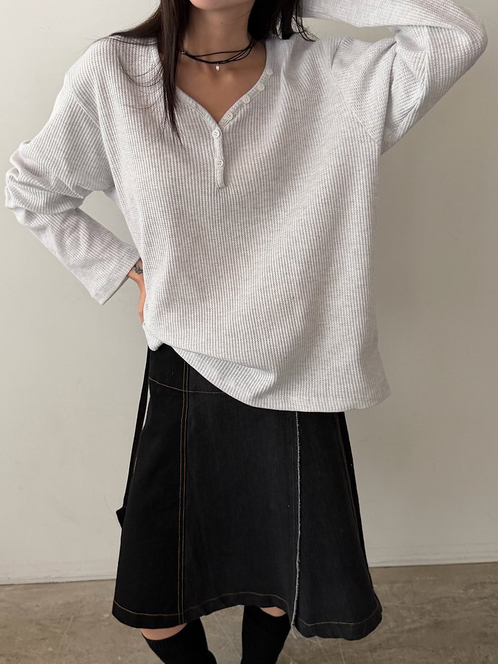 Denim Color Block Skirt by Foset for Women - view 4