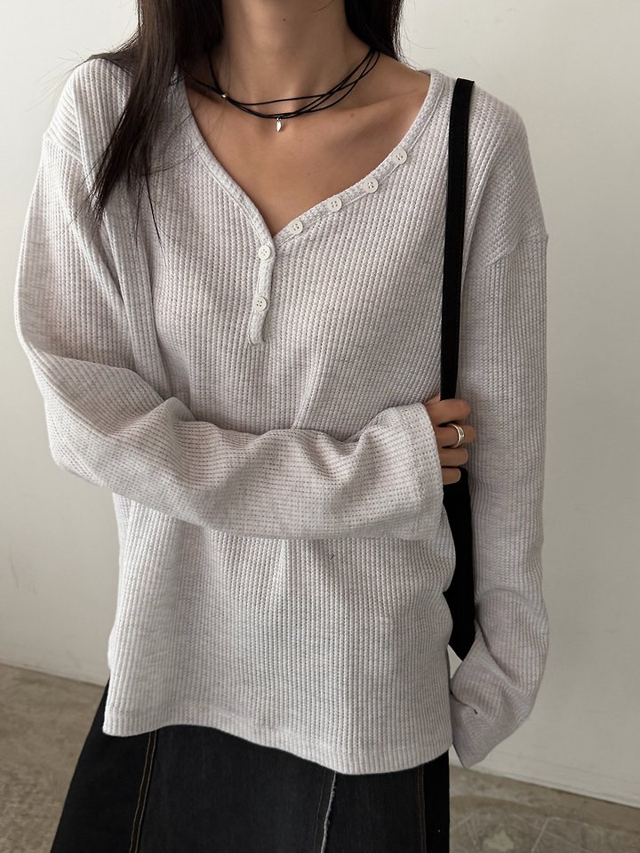 Waffle Button Tee by Foset for Women - view 10