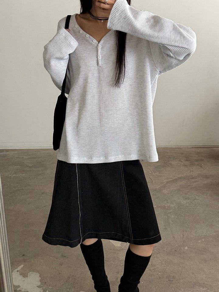 Waffle Button Tee by Foset for Women - view 12