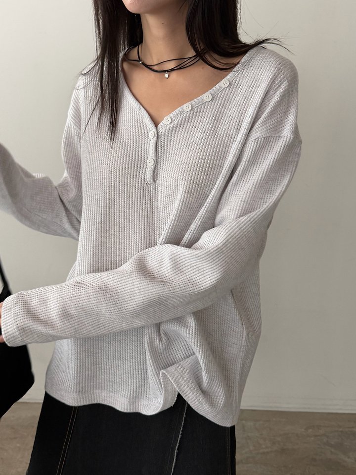 Waffle Button Tee by Foset for Women - view 4