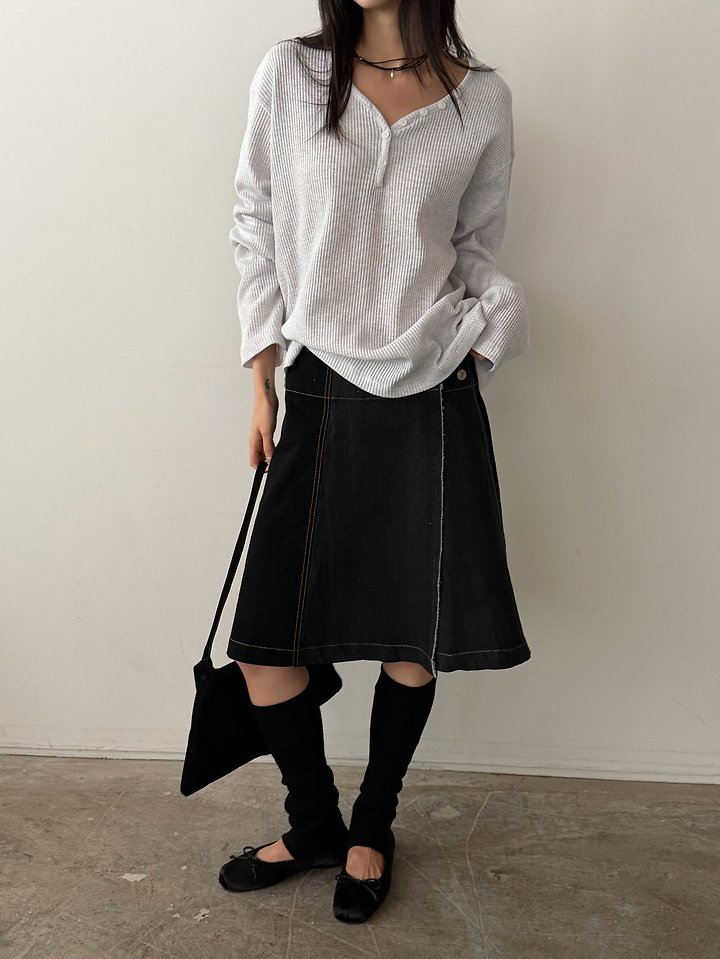 Waffle Button Tee by Foset for Women - view 6