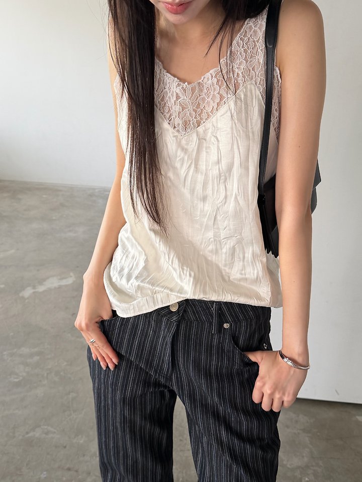 Glass Lace Sleeveless Top by Foset for Women - view 3