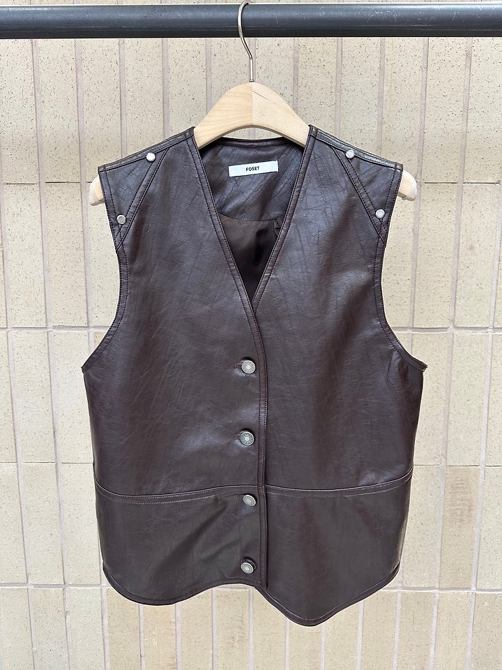 Nivet Leather Vest by Foset for Women - view 1