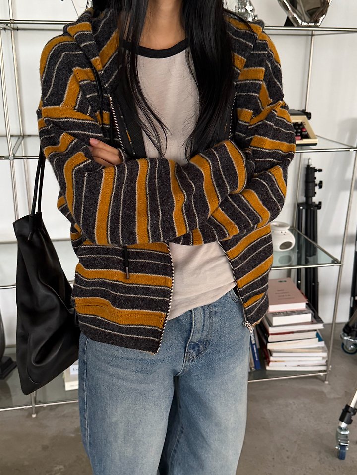 Hooded Knit Zip-Up by Foset for Women - view 5