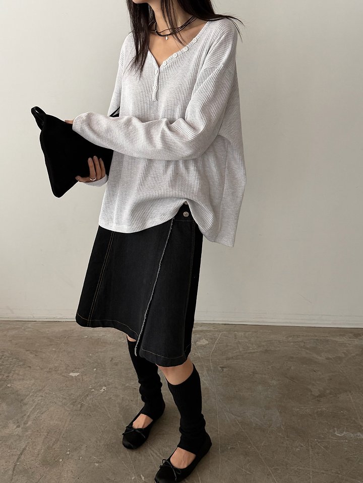 Waffle Button Tee by Foset for Women - view 5