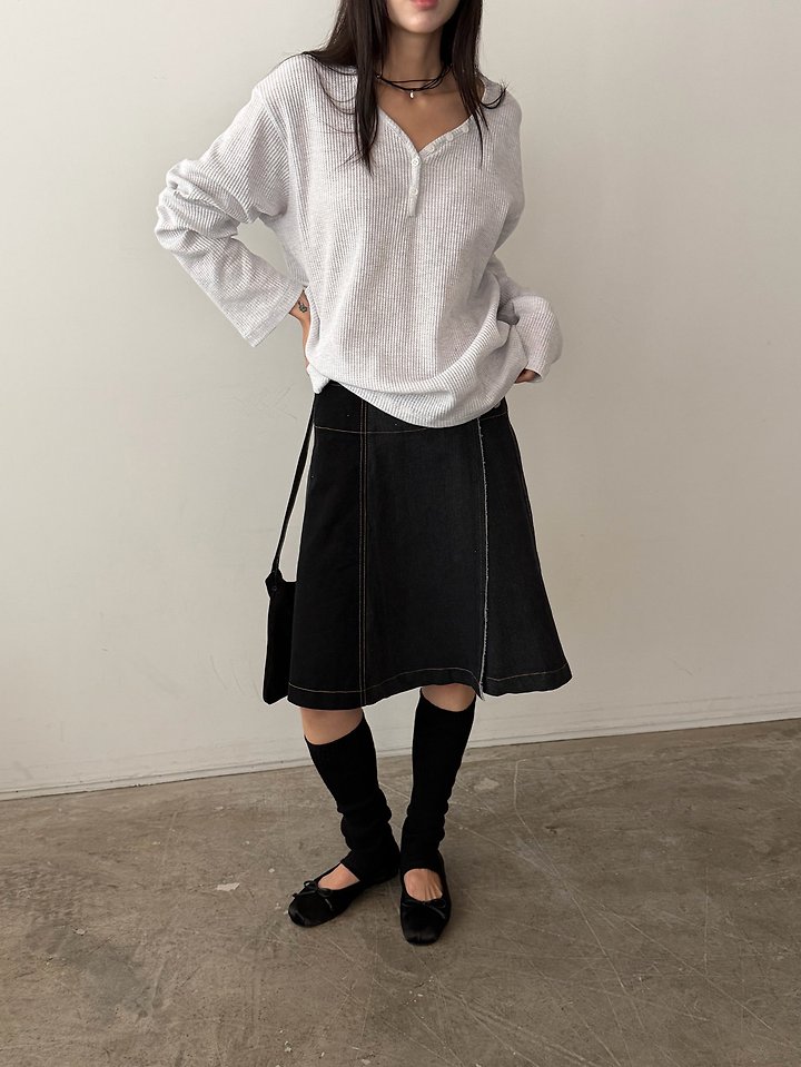 Waffle Button Tee by Foset for Women - view 7