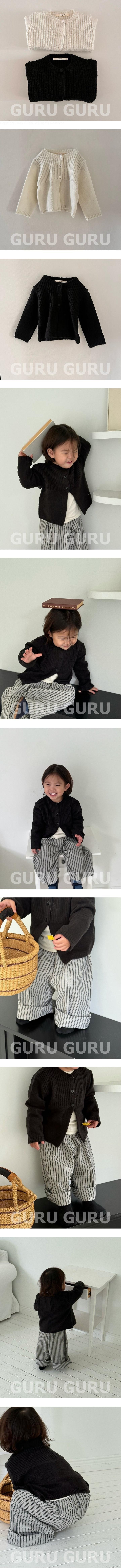 Ribbed Knit Cardigan by Guru Guru for Baby - view 2