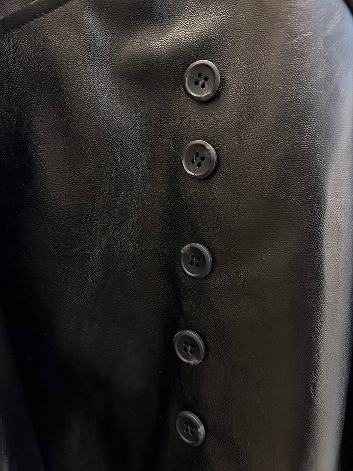 Volume Button Leather Jacket by Have for Women - view 5