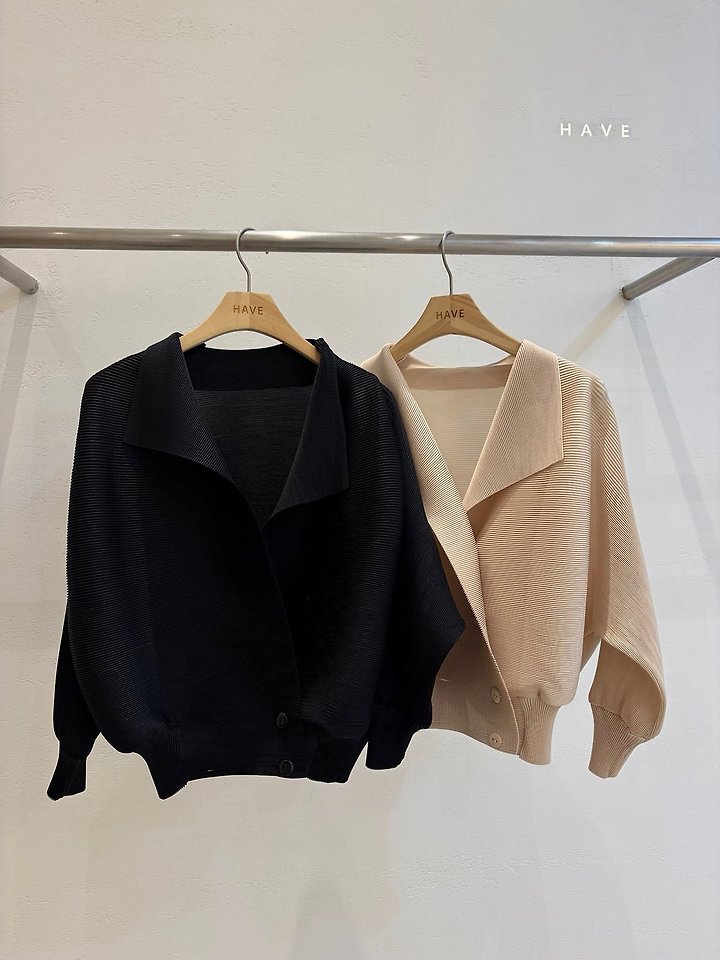 Lune Pleats Double Collar Jacket by Have for Women - view 1